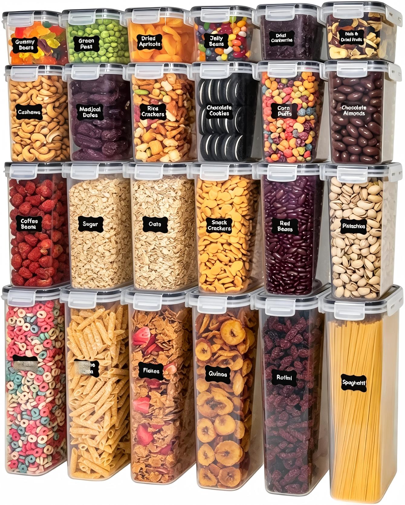 Food Snacks That Are Black - Lebensmittelbehälter mit Deckel, 24-teiliges Set (mehrere
