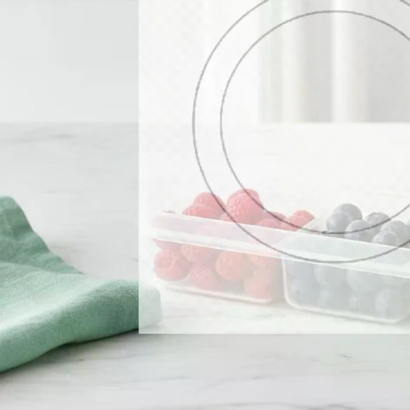 Food Snacks With Iron - Stapelbarer Kühlschrank-Gefrierschrank-Organizer, 1 Stück, quadratische Lebensmittel-Aufbewahrungsbox