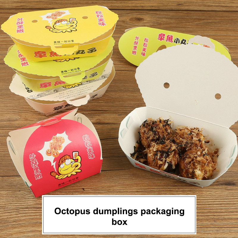 Street Food Snacks - 100Pcs Einweg Cartoon Octopus Ball Verpackung