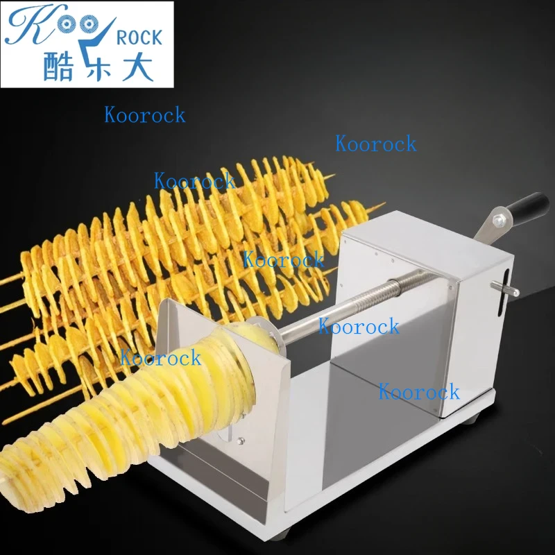 Street Food Snacks - Professioneller manueller Spiralkartoffelschneider aus Edelstahl für