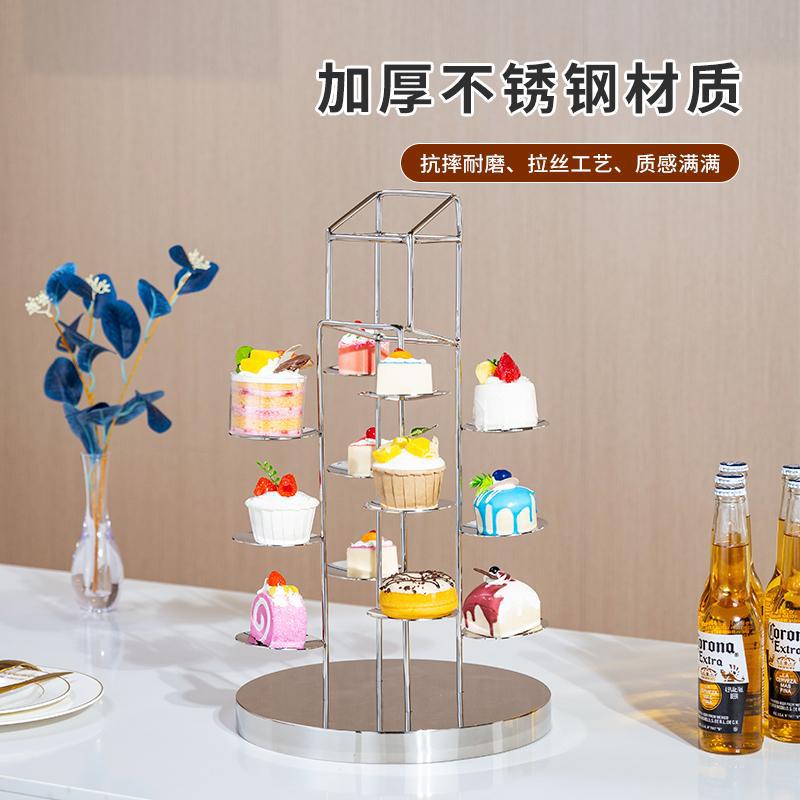Food Snacks With Iron - Hotel Buffet Essensständer Edelstahl Obsttablett Kuchen