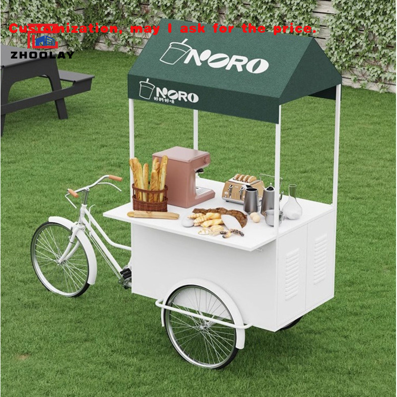 Food Snacks With Iron - benutzerdefinierte. Outdoor-Abendmarktstand, Getränkeauto, dreirädriger Kunstschwimmer aus