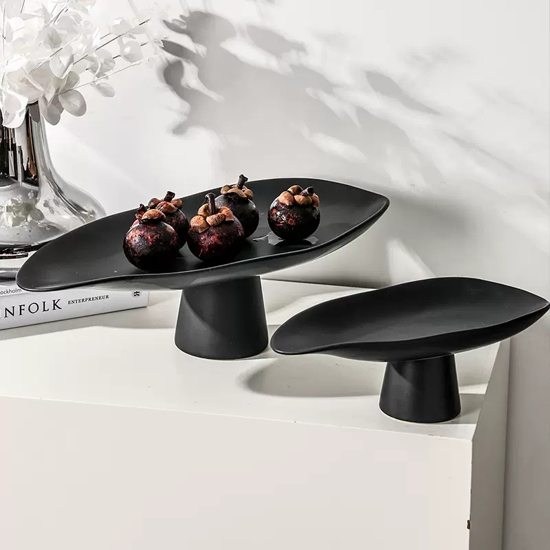 Food Snacks That Are Black - Aufbewahrungstablett aus schwarzem und weißem Kunstharz,