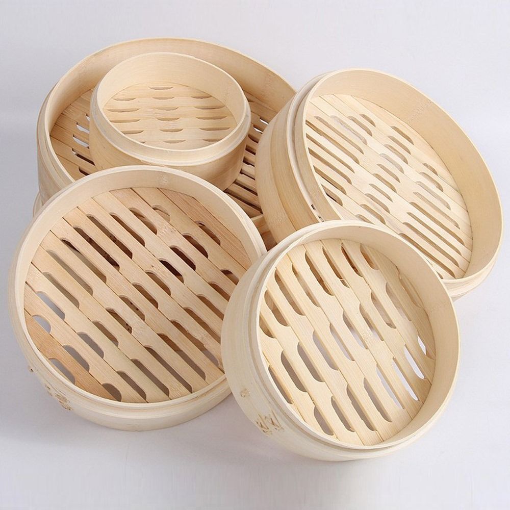 Food Like Snacks - Chinesischer Dampfgarer aus Bambus mit Deckel,