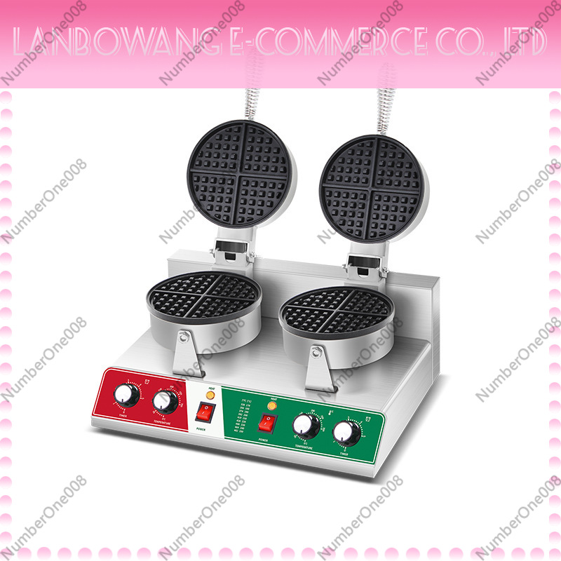 Food Snacks With Iron - Rotierender Waffeleisen-Grill, Antihaft-Waffeleisen, Crêpe-Maschine für Streetfood-Stände,
