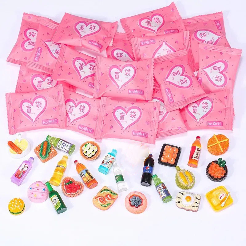 Food Like Snacks - Zufällige Stilrichtung Taschen-Miniatur-Lebensmittel-Spielzeug Mini-Modell-Spielzeuge Simulation Supermarkt-Snacks