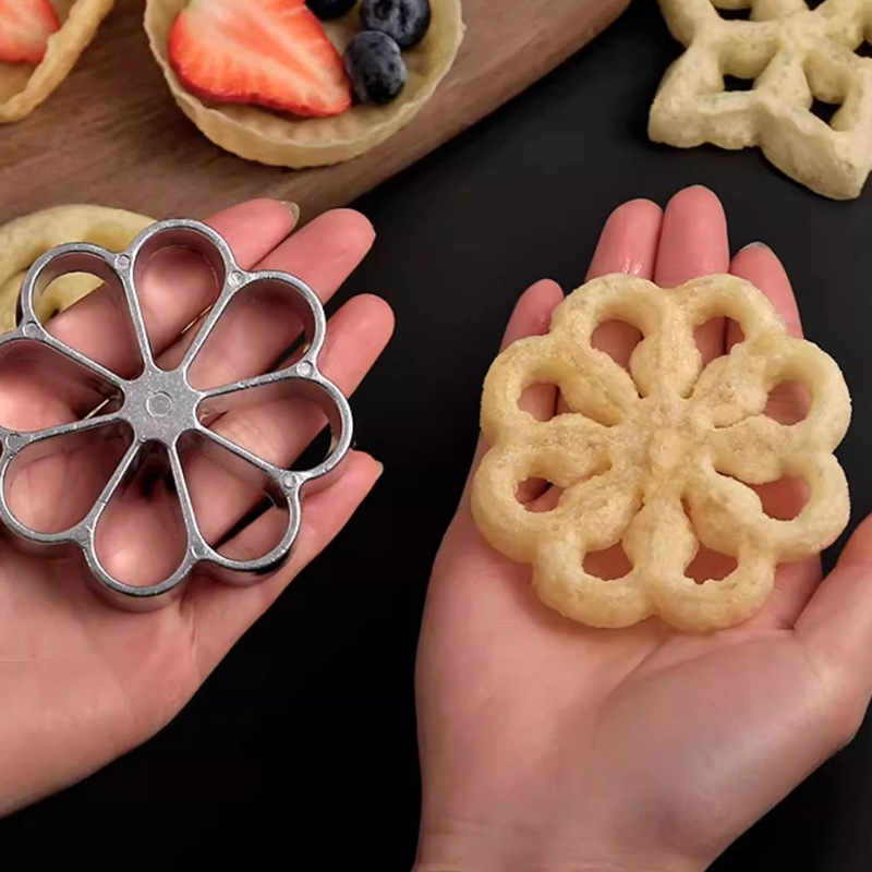 Food Snacks With Iron - Kreative Aluminium-Fritteusenform mit Blumendesign, professionelles Küchenbackwerkzeug