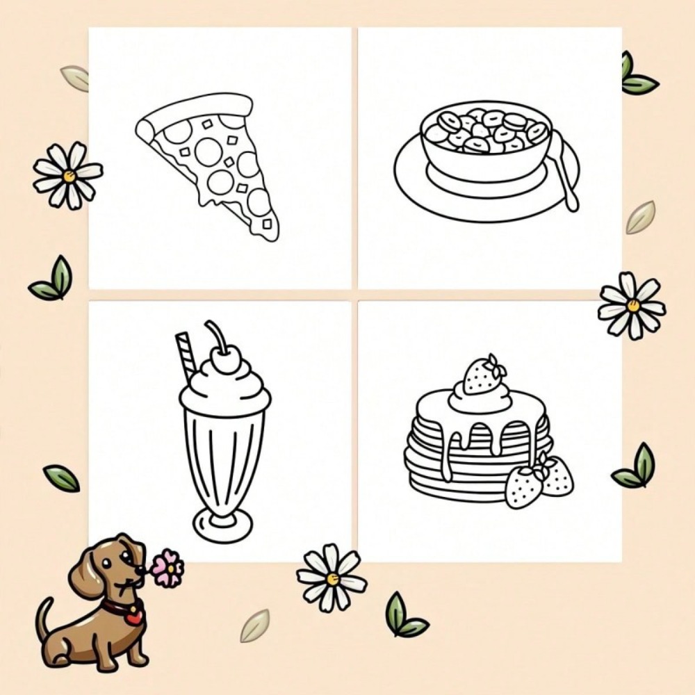 Malbuch mit Essen und Snacks,  – Food And Snacks Coloring Pages Bewertung und Preis