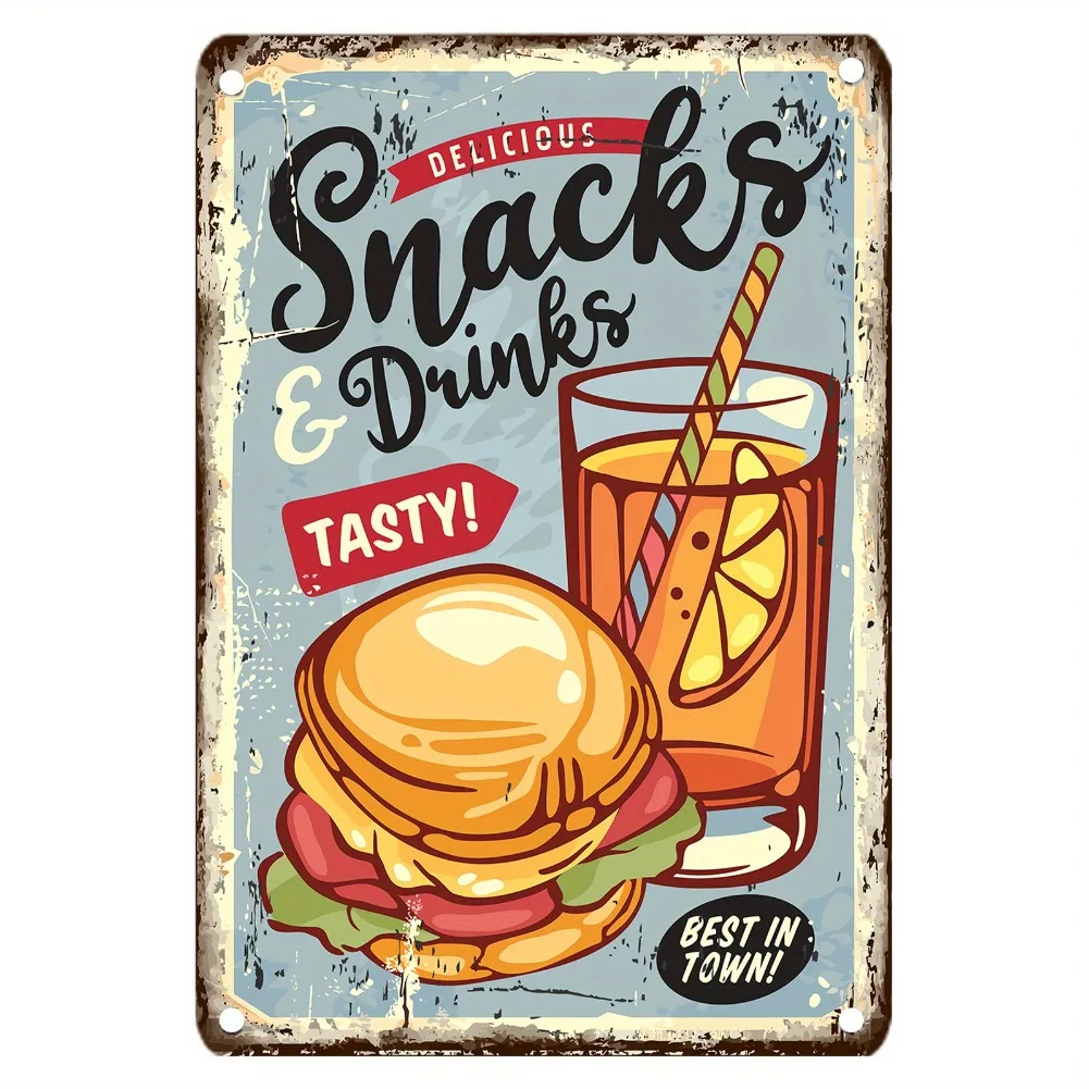 Vintage-Metallschild für Leben – Food Snacks With Iron Bewertung und Preis